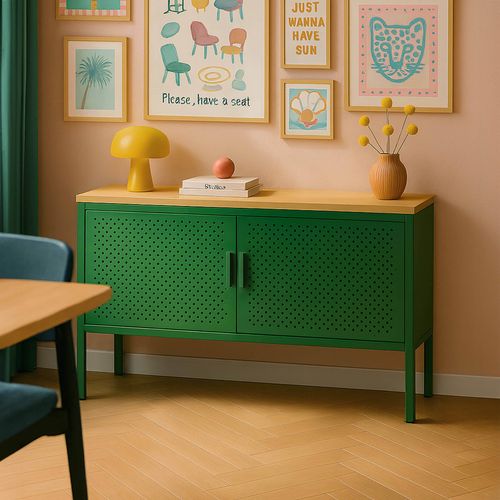 Buffet Moderne 2 Portes L100 Cm En Métal Vert