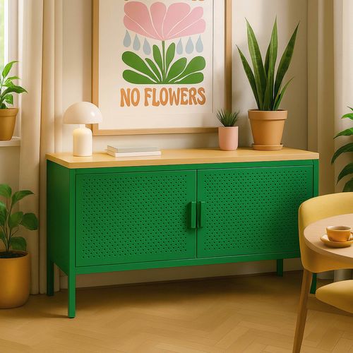 Buffet Moderne 2 Portes L100 Cm En Métal Vert