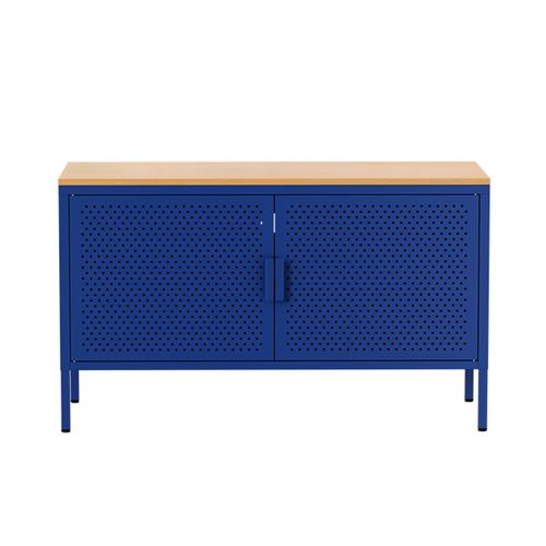 Buffet Moderne 2 Portes L100 Cm En Métal Bleu Foncé