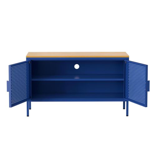 Buffet Moderne 2 Portes L100 Cm En Métal Bleu Foncé