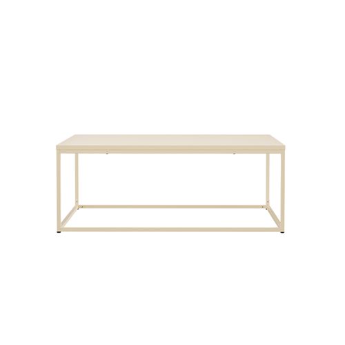 Table Basse Carrée Moderne L90 Cm Écru