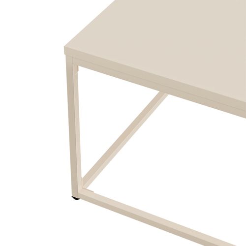 Table Basse Carrée Moderne L90 Cm Écru