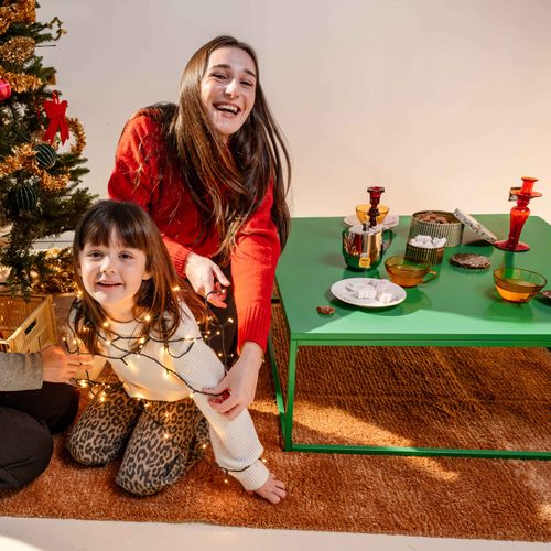 Table Basse Carrée Moderne L90 Cm Vert