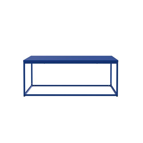 Table Basse Carrée Moderne L90 Cm Bleu Foncé