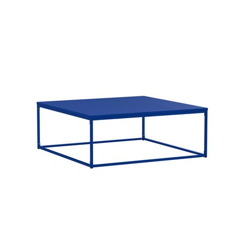Table Basse Carrée Moderne L90 Cm Bleu Foncé