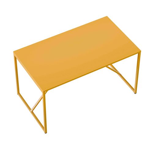 Table à Manger Rectangulaire 4 Places En Acier Jaune