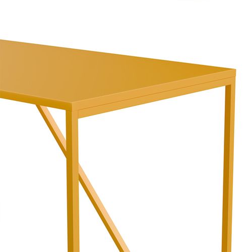 Table à Manger Rectangulaire 4 Places En Acier Jaune