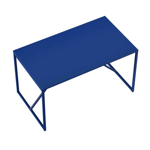 Table à Manger Rectangulaire 4 Places En Acier Bleu Foncé