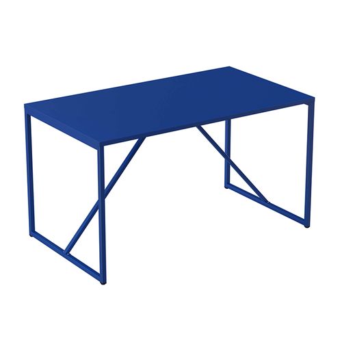 Table à Manger Rectangulaire 4 Places En Acier Bleu Foncé