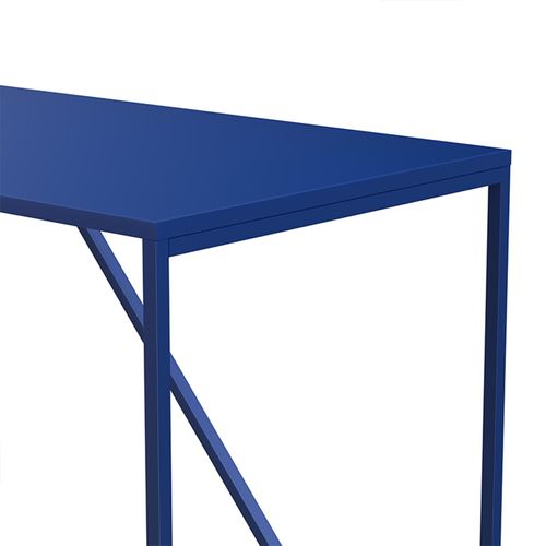 Table à Manger Rectangulaire 4 Places En Acier Bleu Foncé