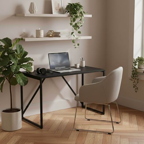 Bureau Moderne L120 Cm En Métal Noir