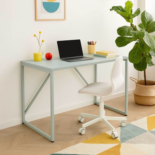Bureau Moderne L120 Cm En Métal Vert Sauge