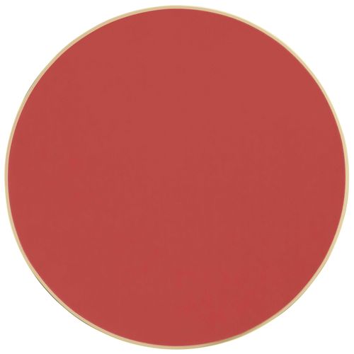 Plateau De Table Rond Blanc Avec Cerclage Doré 60 Cm Rouge Mat/doré