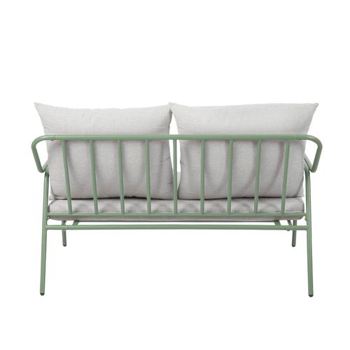 Salon De Jardin En Métal Et Verre Trempé 4 Places Vert Malte