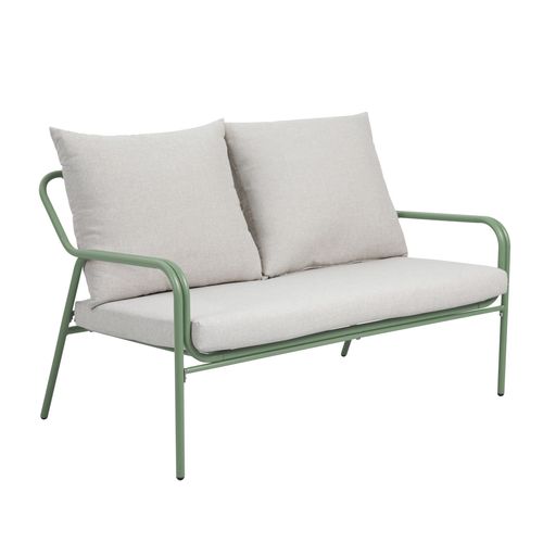 Salon De Jardin En Métal Et Verre Trempé 4 Places Vert Malte