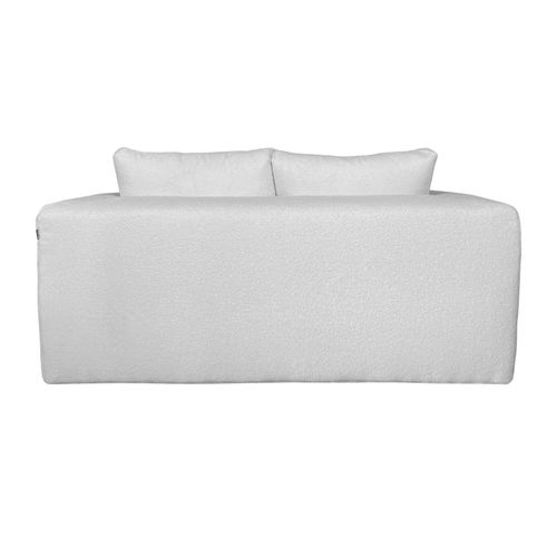 Canapé 2 Places En Tissu Bouclette Avec Coussins Écru L 160 Cm