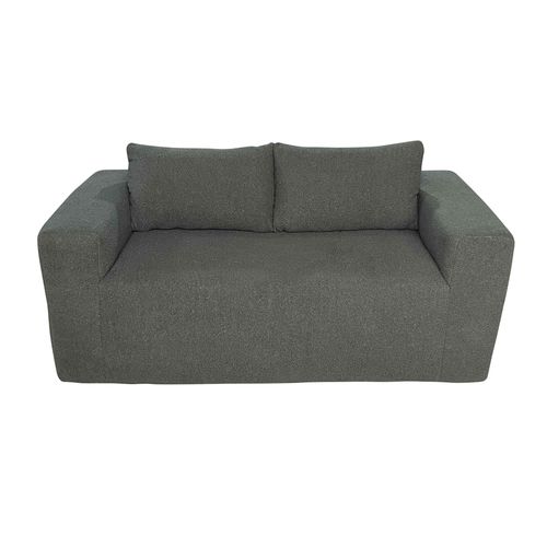 Canapé Compressé 2 Places En Tissu Bouclette Avec Coussins - Vert