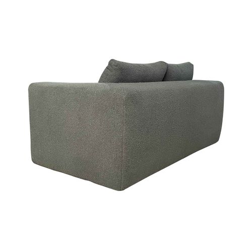 Canapé Compressé 2 Places En Tissu Bouclette Avec Coussins - Vert