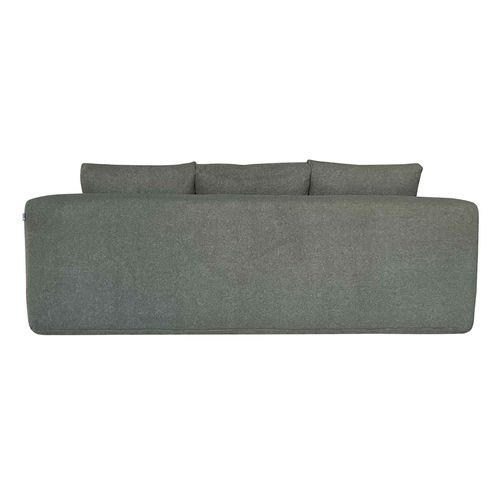 Canapé 3 Places En Tissu Bouclette Avec Coussins Vert L 200 Cm