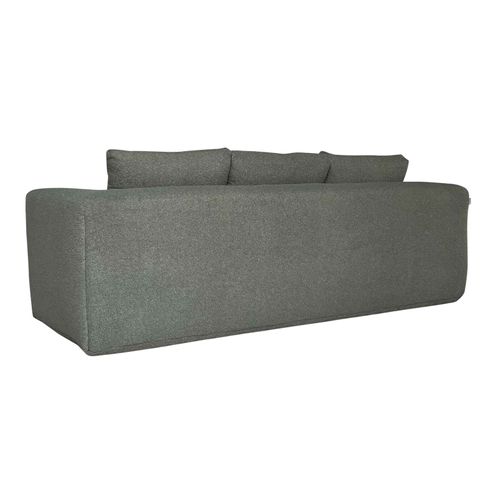 Canapé 3 Places En Tissu Bouclette Avec Coussins Vert L 200 Cm