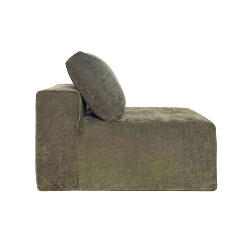 Fauteuil En Tissu Pour Canapé Modulable Vert L 100 Cm Hector