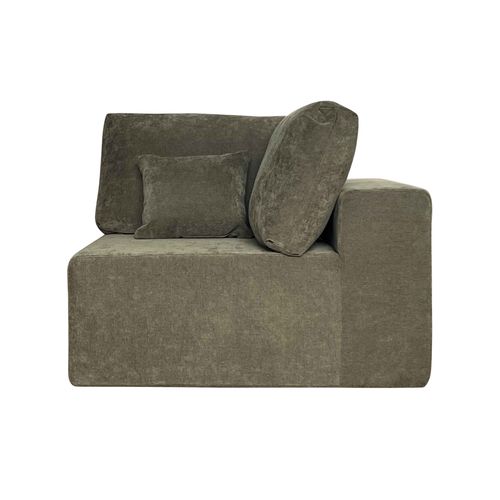 Fauteuil D'angle Pour Canapé Modulable En Tissu Vert L 100 Cm Hector