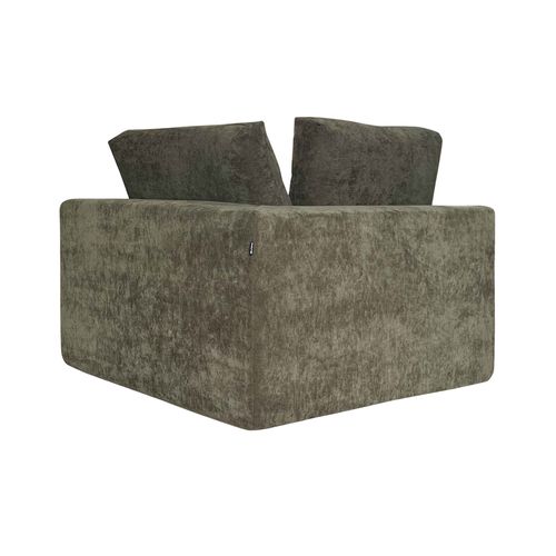 Fauteuil D'angle Pour Canapé Modulable En Tissu Vert L 100 Cm Hector