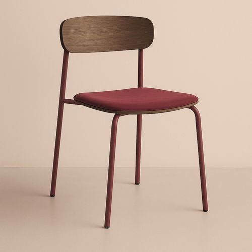 Lot De 2 Chaises Empilables En Bois Bordeaux