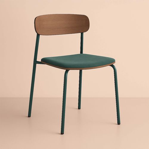 Lot De 2 Chaises Empilables En Bois Vert Kaki