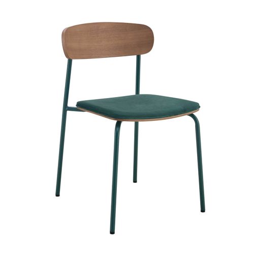 Lot De 2 Chaises Empilables En Bois Vert Kaki