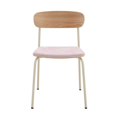 Lot De 2 Chaises Empilables En Bois Rose
