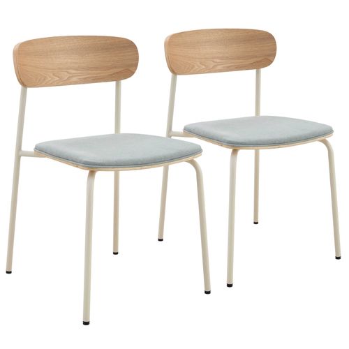 Lot De 2 Chaises Empilables En Bois Bleu Clair