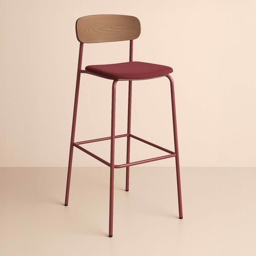 Lot De 2 Chaises Hautes En Bois Bordeaux