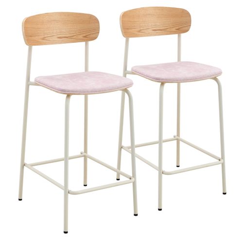 Lot De 2 Chaises Hautes En Bois Rose