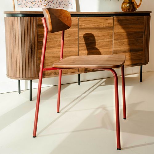 Lot De 2 Chaises En Bois Bordeaux