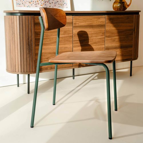 Lot De 2 Chaises En Bois Vert Kaki