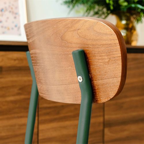 Lot De 2 Chaises En Bois Vert Kaki