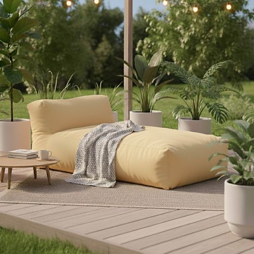 Méridienne Pour Salon De Jardin Modulable Jaune Clair  Mixi
