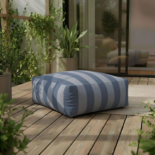 Pouf Rayé Pour Salon De Jardin Modulable Bleu Pacific Mixi