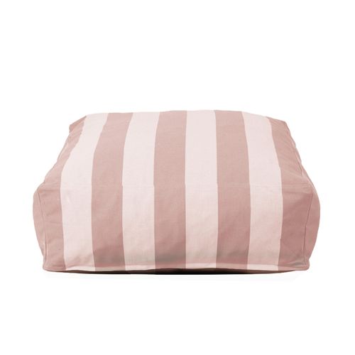 Pouf Rayé Pour Salon De Jardin Modulable Rose Poudré Mixi