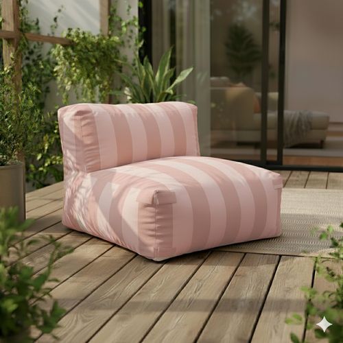 Fauteuil De Jardin Rayé Pour Canapé Modulable Rose Poudré Mixi
