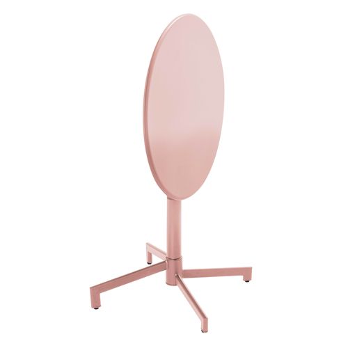Table De Jardin Ronde Bistrot Avec Plateau Rabattable 70cm Rose Poudré