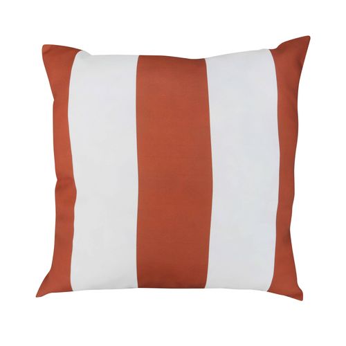 Lot De 2 Coussins Carrés Polyester 45x45x8 Cm Blanc Et Terracotta Quito