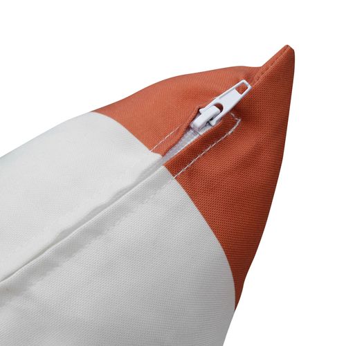 Lot De 2 Coussins Carrés Polyester 45x45x8 Cm Blanc Et Terracotta Quito