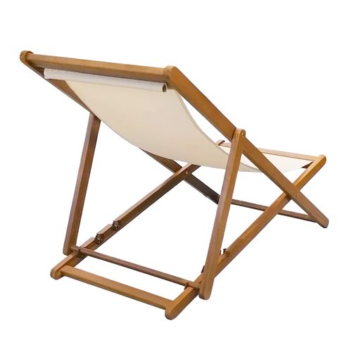 Lot De 2 Chiliennes En Acacia Inclinables 3 Positions Écru