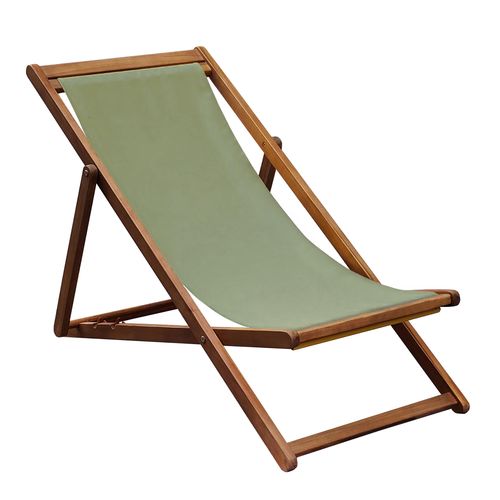 Lot De 2 Chiliennes En Acacia Inclinables 3 Positions Vert Kaki