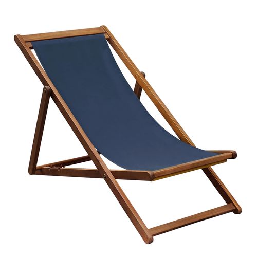 Lot De 2 Chiliennes En Acacia Inclinables 3 Positions Bleu Foncé