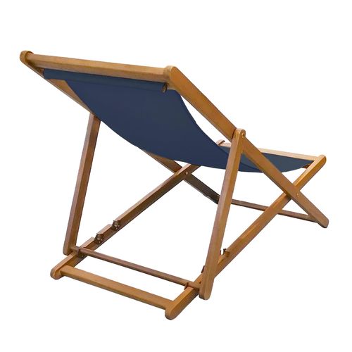 Lot De 2 Chiliennes En Acacia Inclinables 3 Positions Bleu Foncé