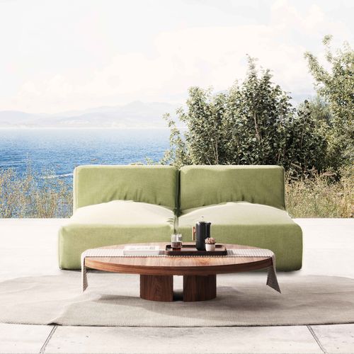 Salon De Jardin Modulable Avec 2 Méridiennes Vert Cactus Mixi