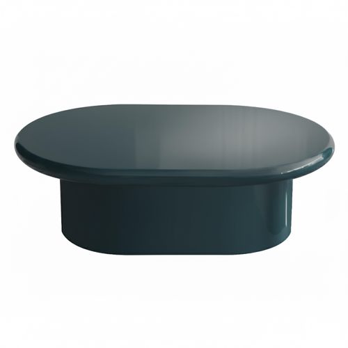 Table Basse Ovale 100 X 70 Cm En Mdf Effet Laqué Bleu Canard